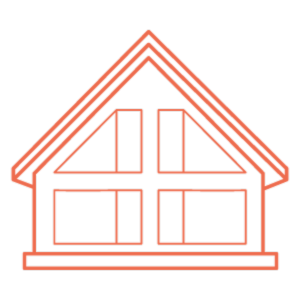 Vector image of an orange roof for roofers near me.