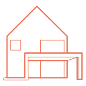 Vector image of an orange roof for roofing Middletown, NJ.